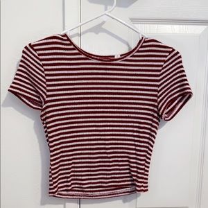 striped black and red shirt